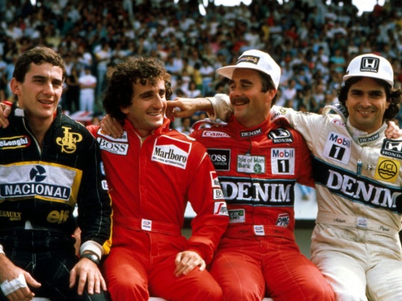 Senna, Prost, Mansell e Piquet